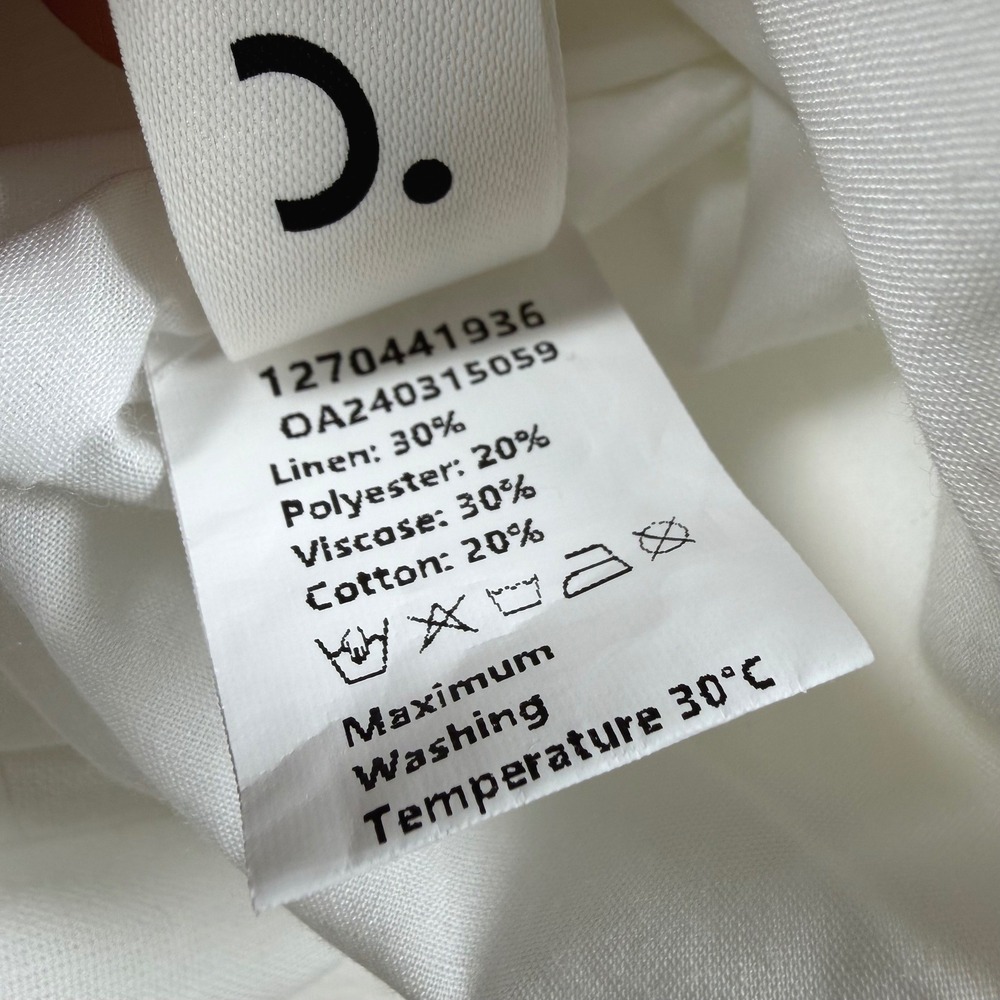 Commense White Linen Blend Tailored Button Front Vest Sleeveless Top Medium - Picture 6 of 7